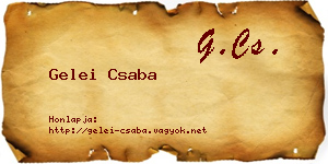 Gelei Csaba névjegykártya